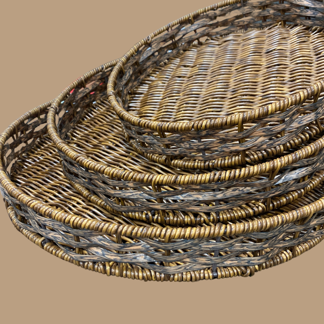 Wicker Nested Basket Set of 3 | Braided Trays