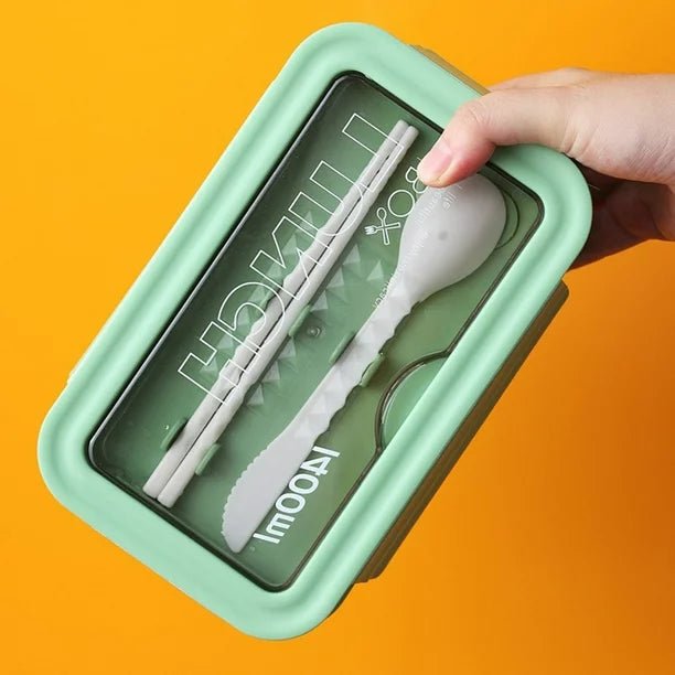 1400ml Lunch Box With Spoon and Chopsticks - Home Story