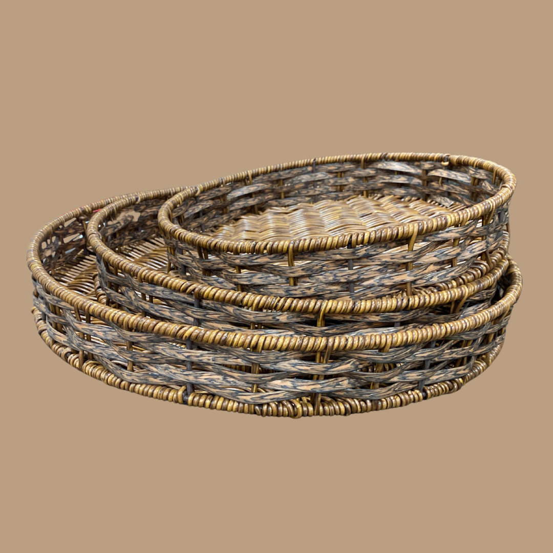 Wicker Nested Basket Set of 3 | Braided Trays