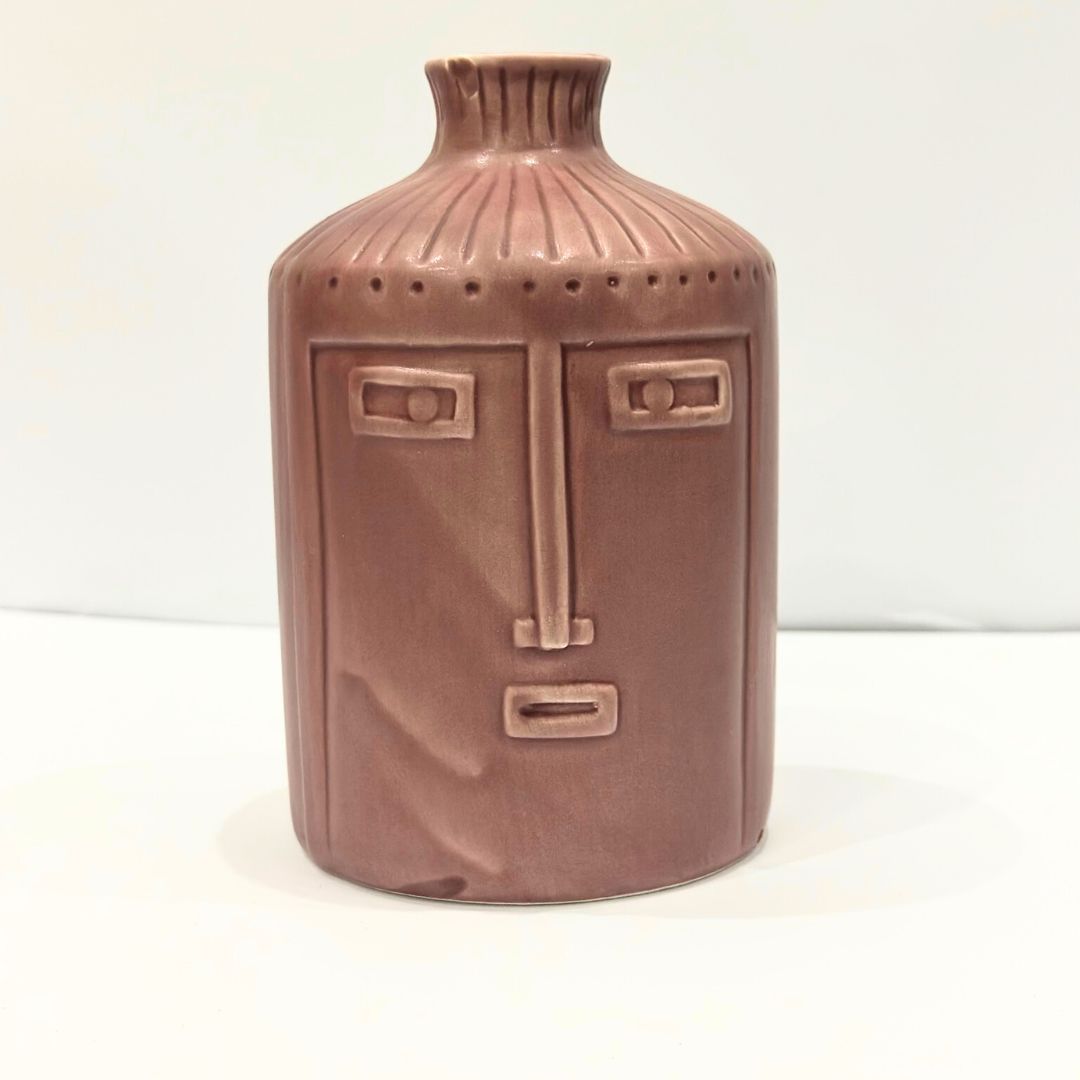 Ancient Style Ceramic Face Vase