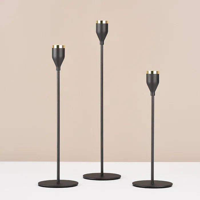 3pcs Metal Taper Candlesticks | Home Décor - Homehatchpk