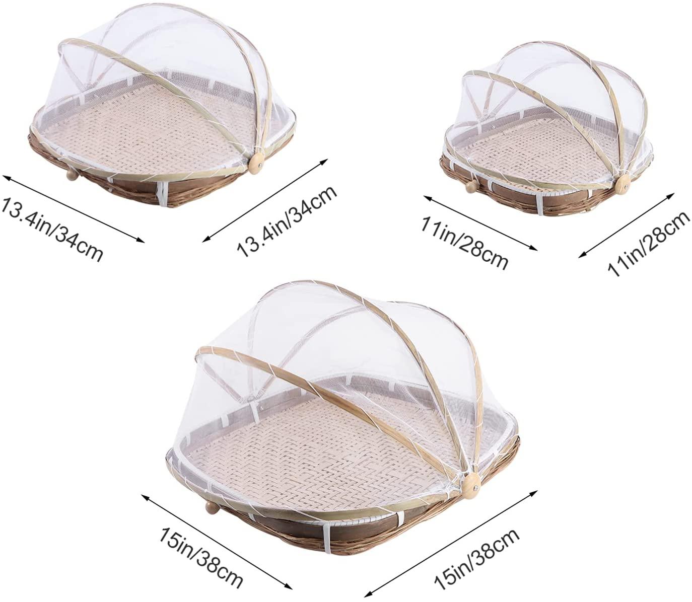 Handmade Bamboo Tent Basket With Gauze - HomeHatchpk