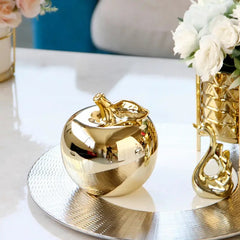 Gold Artificial Apple Ceramic Décor Fruit | Centre Piece | Home Décor