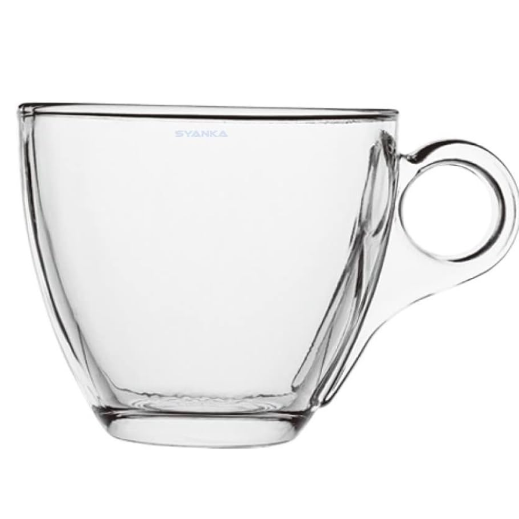 Delisoga Modern Transparent Plain Glass Tea Cup Set