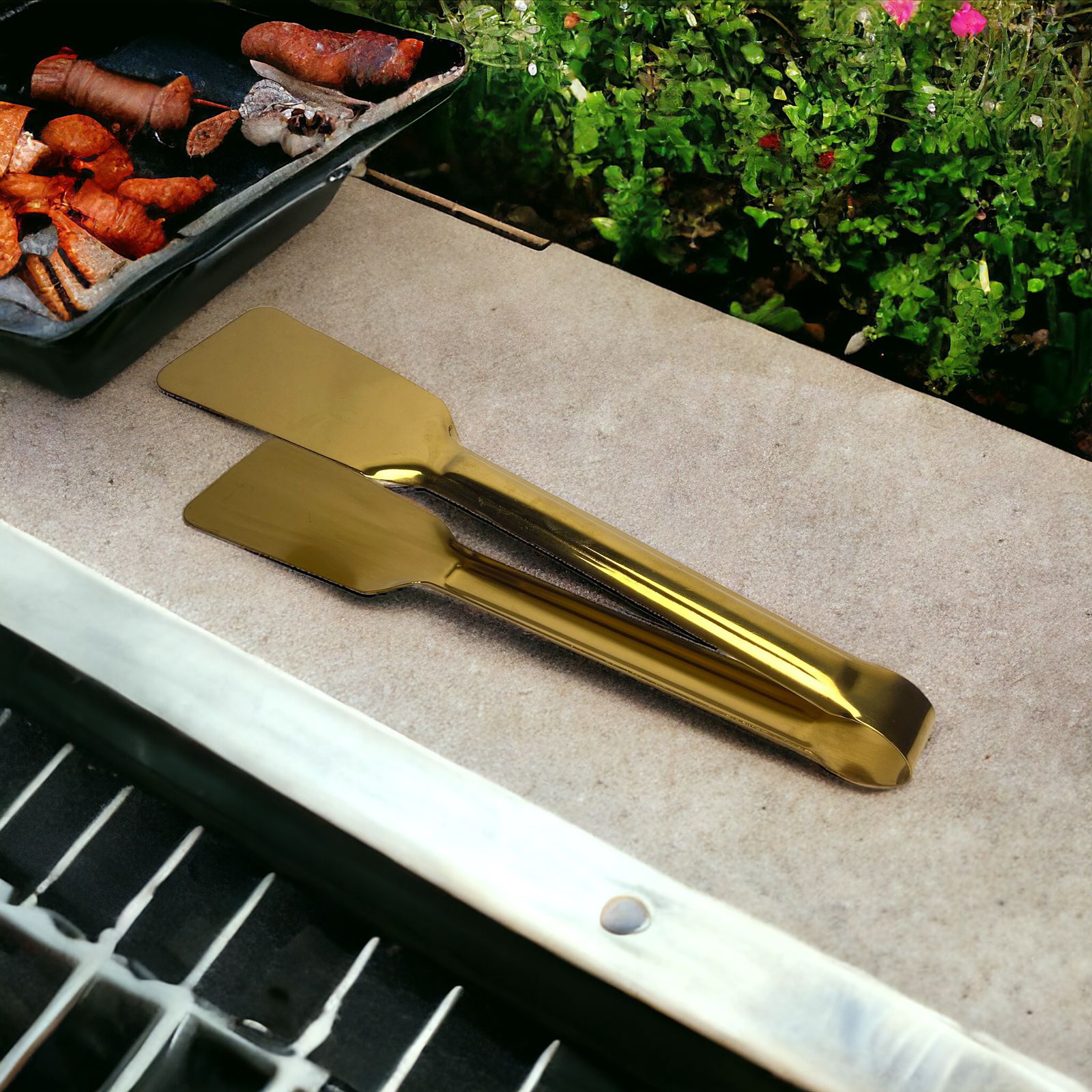 Gold Barbecue Grilling Clips | Food Serving Tong