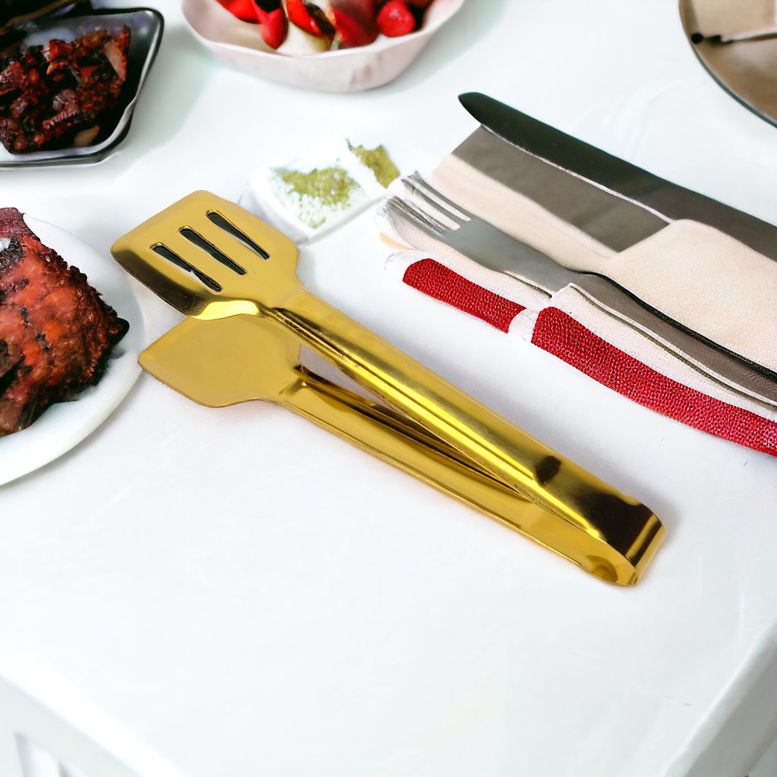 Gold Barbecue Grilling Clips | Food Serving Tong