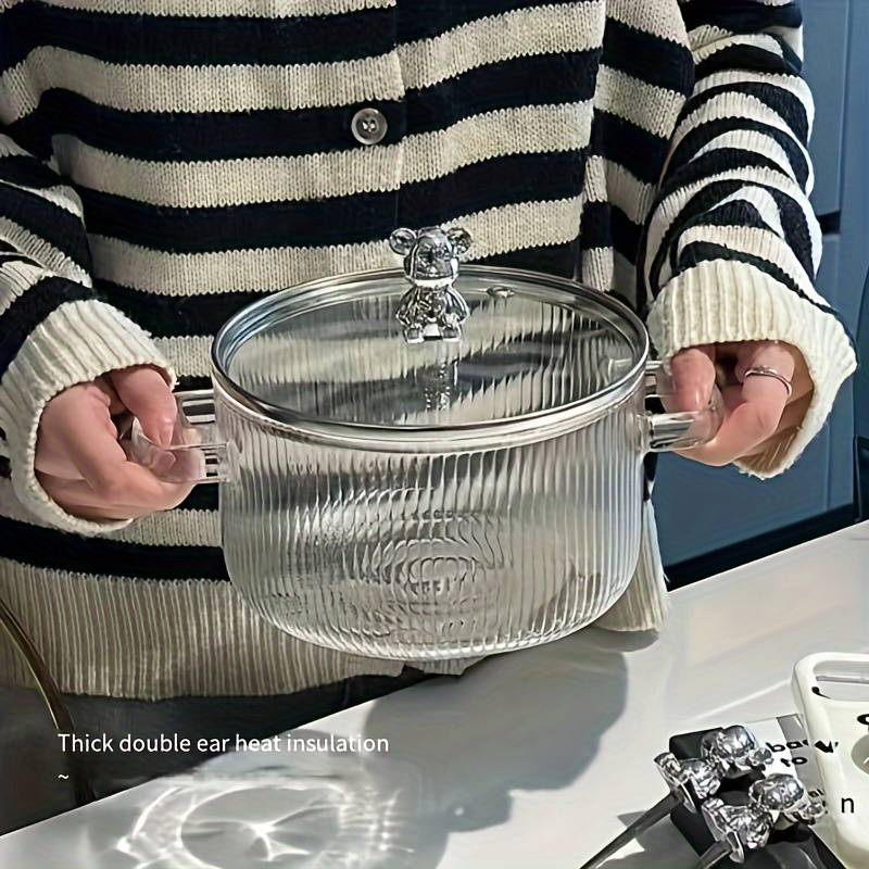 Bear Lid Transparent Stovetop Pot | Cookware - Home Hatch