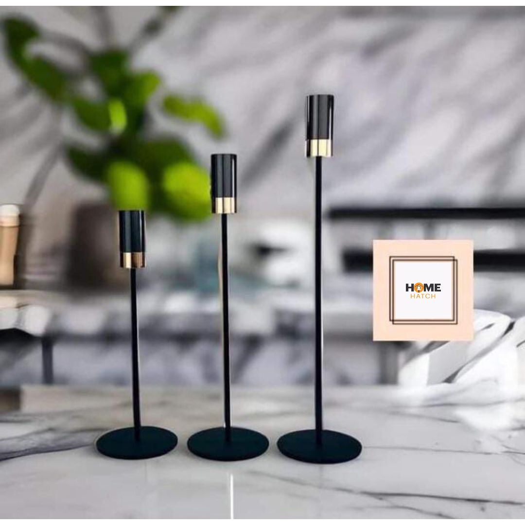 3pcs Metal Taper Candlesticks | Home Décor - Homehatchpk