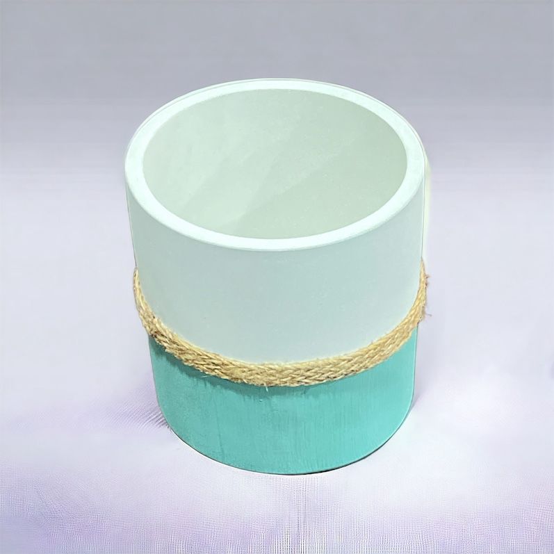 Cemented Flower Pot with Jute Rope - Home Hatch