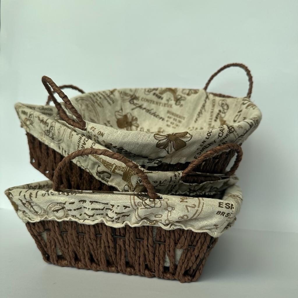 Cloth Covered Braided Basket | Vanity Basket | Storage