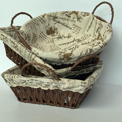 Cloth Covered Braided Basket | Vanity Basket | Storage