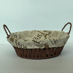 Cloth Covered Braided Basket | Vanity Basket | Storage