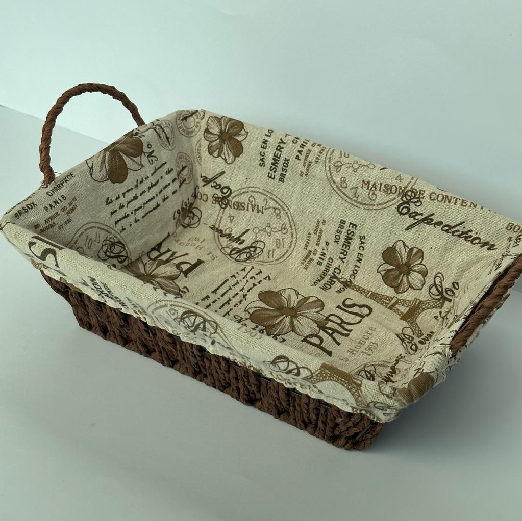 Cloth Covered Braided Basket | Vanity Basket | Storage