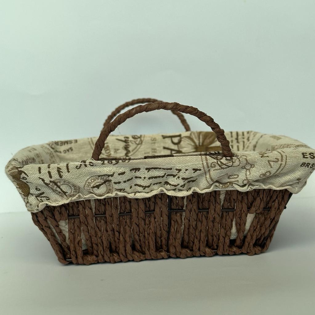 Cloth Covered Braided Basket | Vanity Basket | Storage