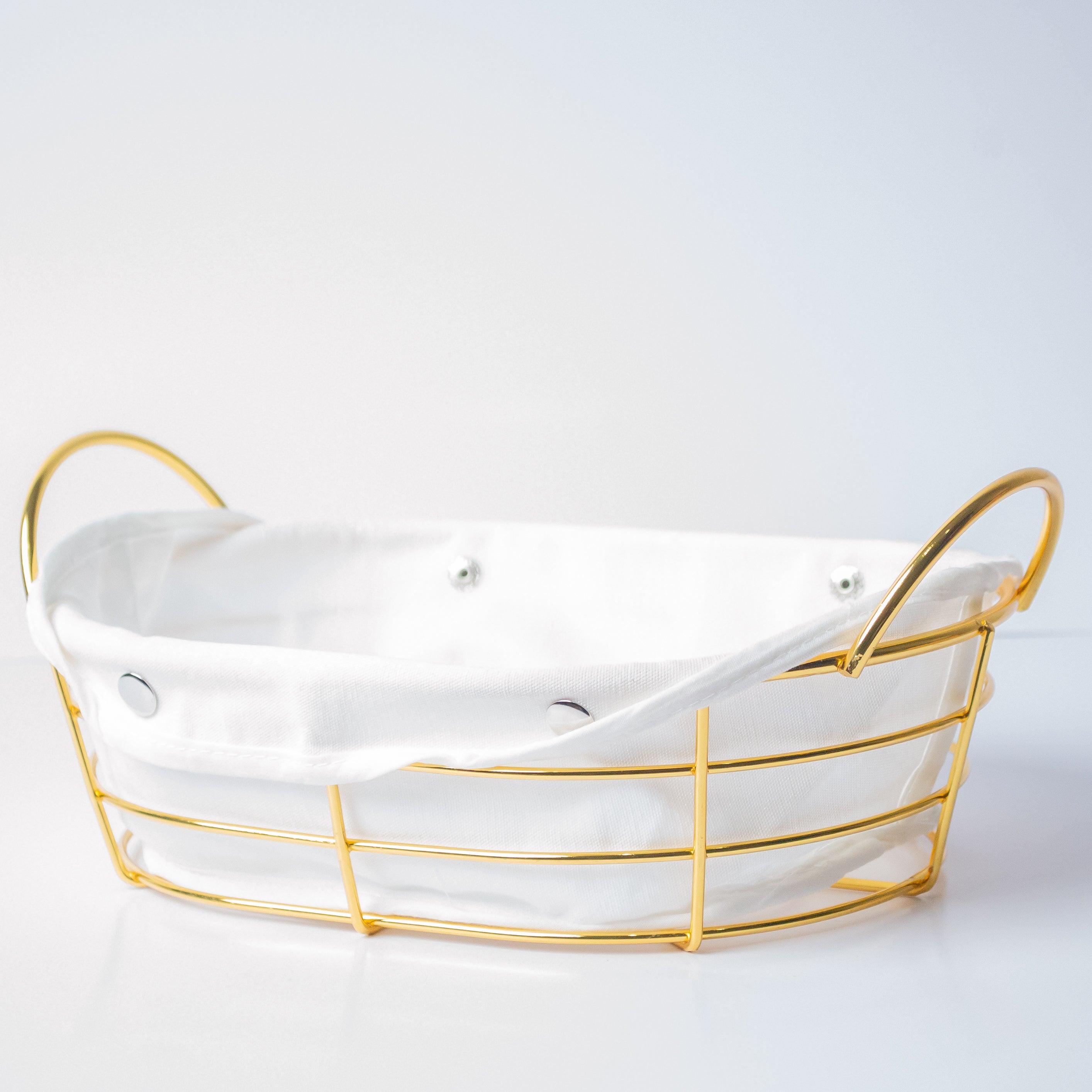 Oval Bread Basket With Fabric Lining - HomeHatchpk