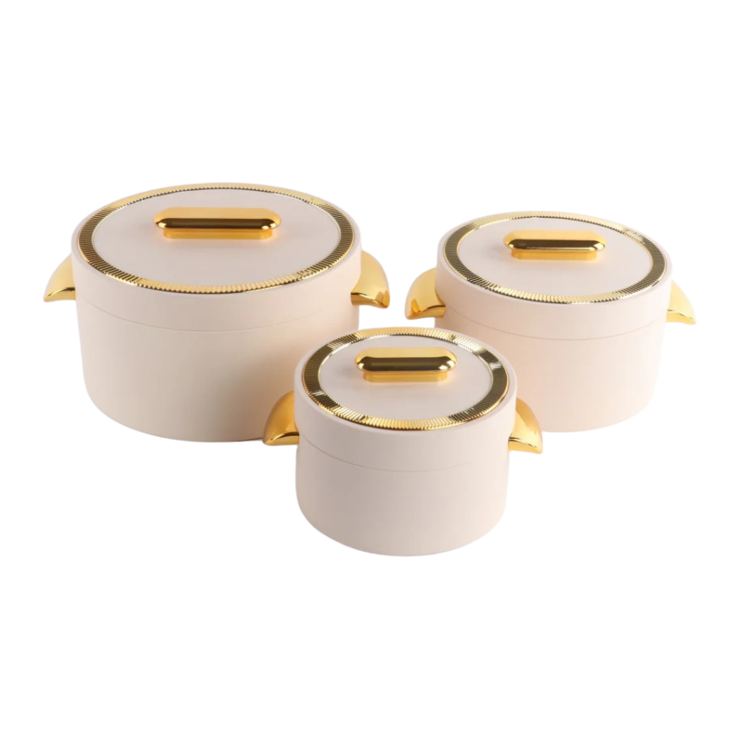 Durable Insulated Luxury Hotpot | Casserole Stainless Steel Hotpot- Set of 3