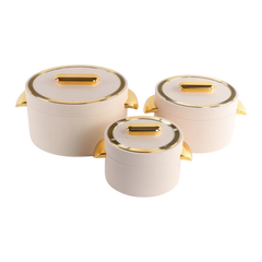 Durable Insulated Luxury Hotpot | Casserole Stainless Steel Hotpot- Set of 3