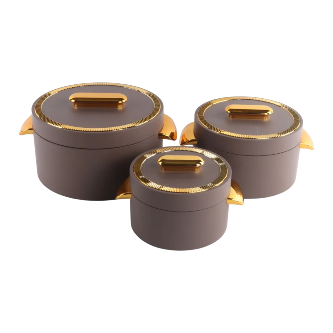 Durable Insulated Luxury Hotpot | Casserole Stainless Steel Hotpot- Set of 3