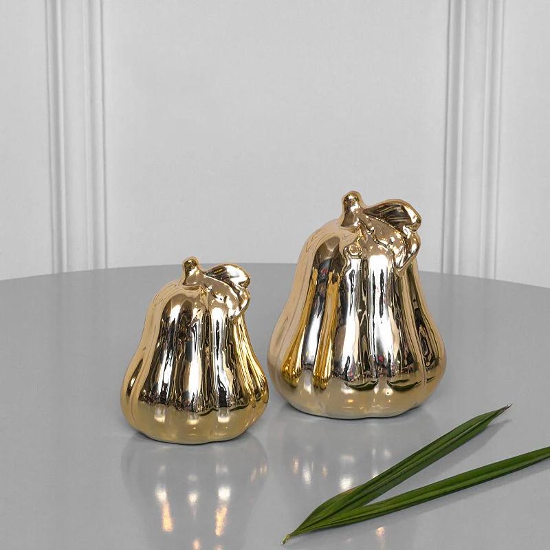 Gold Artificial Pear Ceramic Décor Fruit | Centre Piece | Home Décor