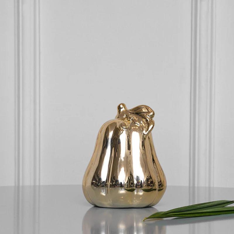 Gold Artificial Pear Ceramic Décor Fruit | Centre Piece | Home Décor