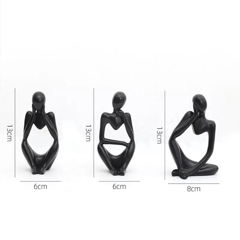 Black Thinking Mannequins Set | Figurine | Home Décor - HomeHatchpk