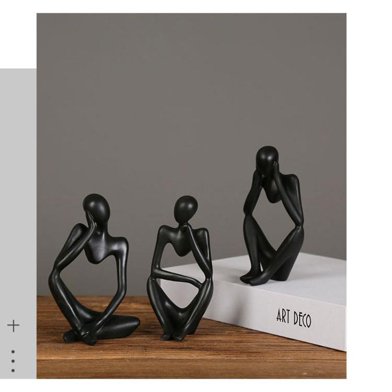 Black Thinking Mannequins Set | Figurine | Home Décor - HomeHatchpk