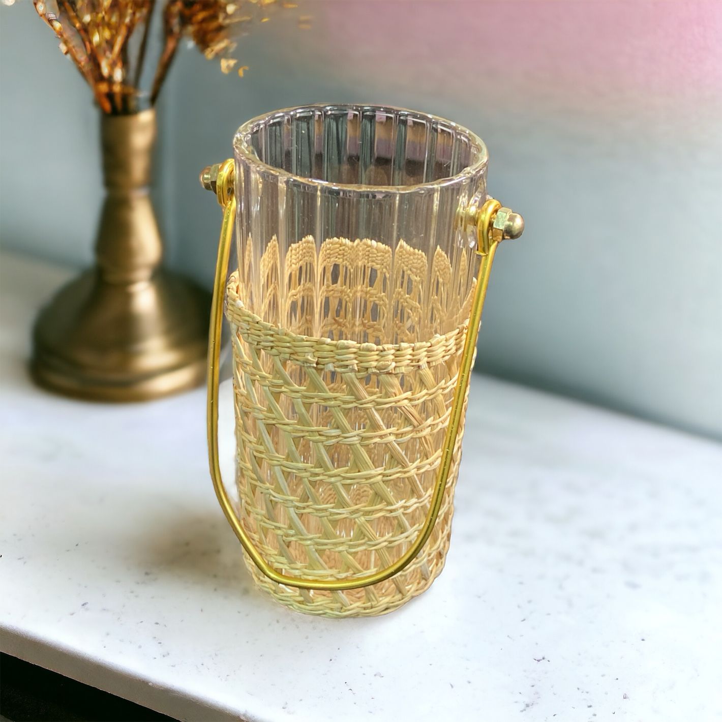 Jute-Wrapped Lined Lantern Jar | Home Décor