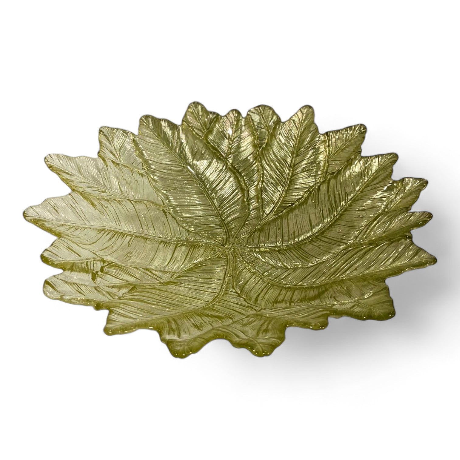 Leaf Shaped Glass Center Piece | Home Decor