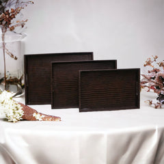 Leatherette Rectangle Tray - Set of 3 - Home Hatch