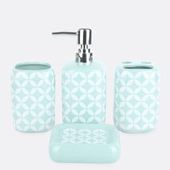 Modern Pattern Design Ceramic Bath Set - 4pcs - Home Hatch