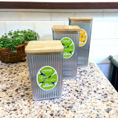 Rima Plastic Storage Containers/Jars with Airtight Bamboo Lid