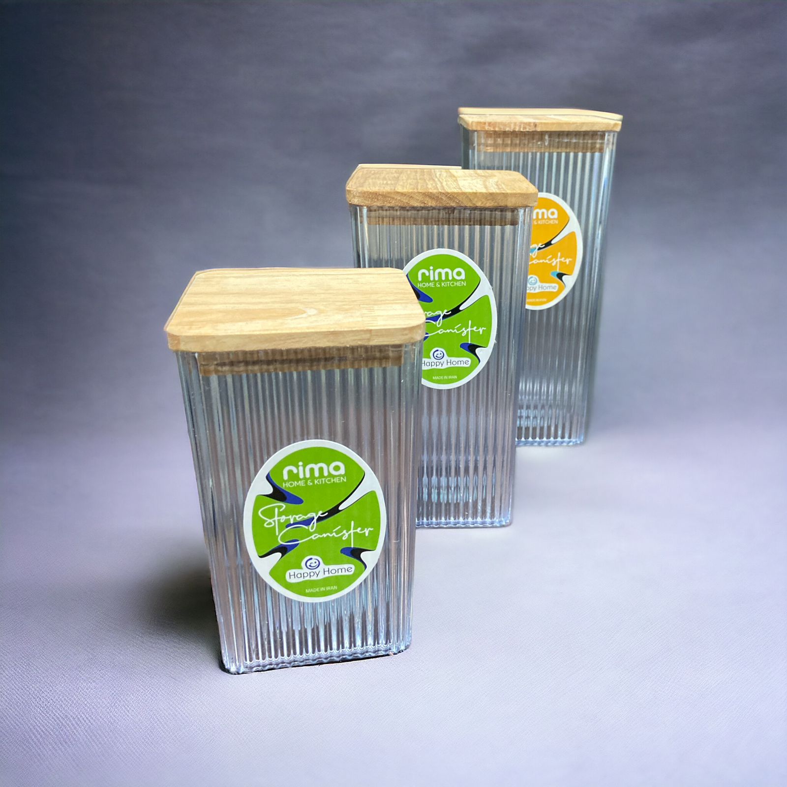 Rima Plastic Storage Containers/Jars with Airtight Bamboo Lid