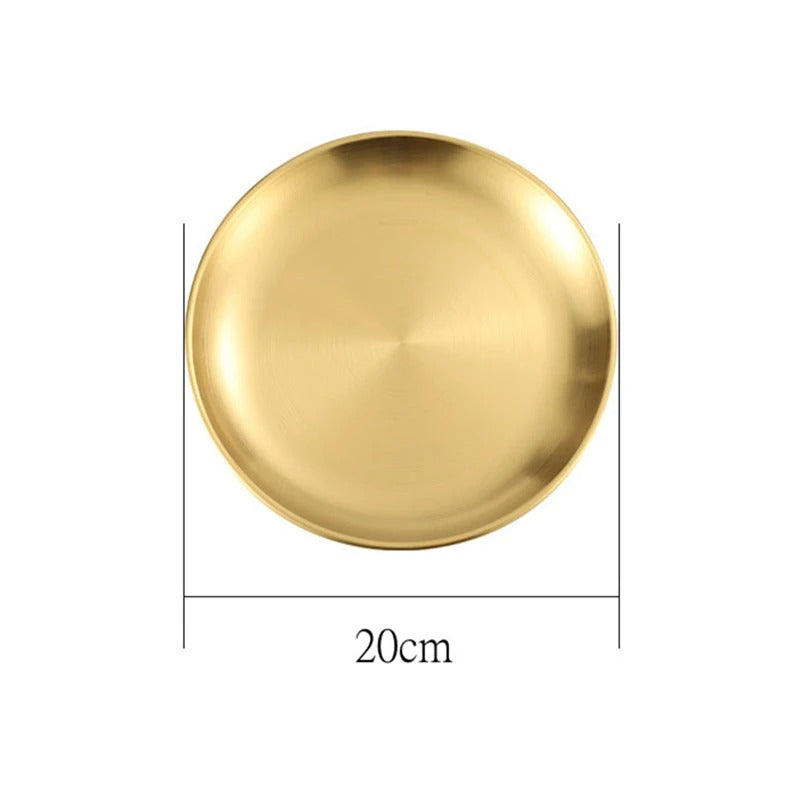 Steel Round Gold All Purpose Metal Plates