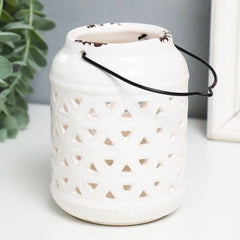 Triangle Design Ceramic Candle Lantern | Home Décor