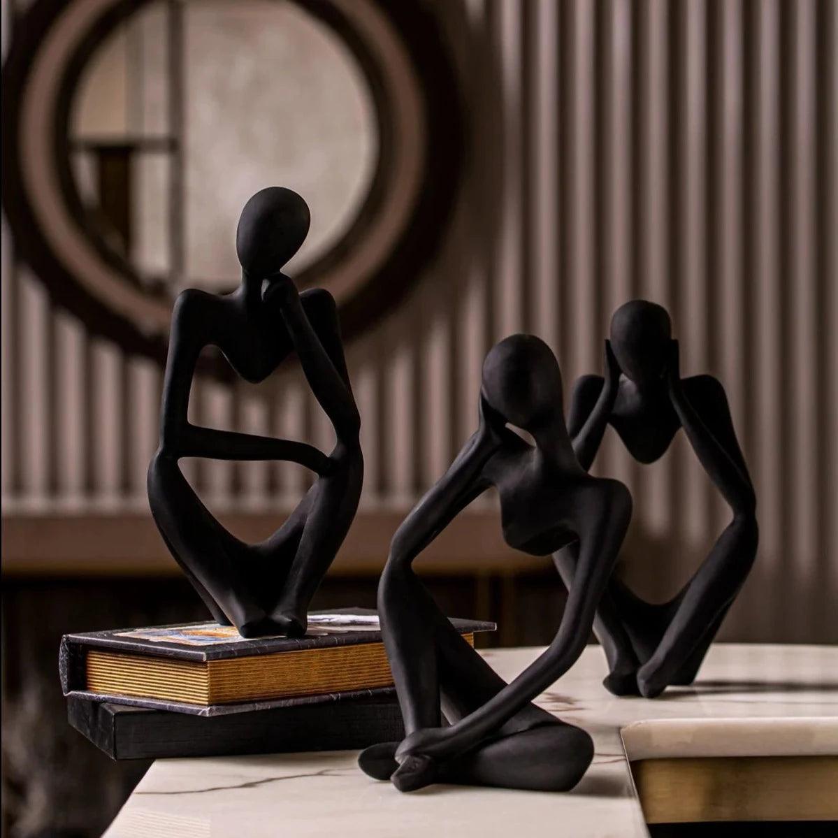 Black Thinking Mannequins Set | Figurine | Home Décor - HomeHatchpk