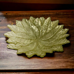 Leaf Shaped Glass Center Piece | Home Decor