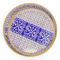 Blue Marrakech Pattern Design Serving Tray | Décor Tray