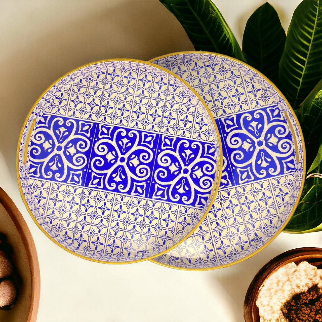 Blue Marrakech Pattern Design Serving Tray | Décor Tray