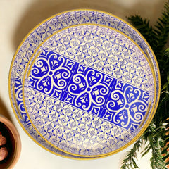 Blue Marrakech Pattern Design Serving Tray | Décor Tray