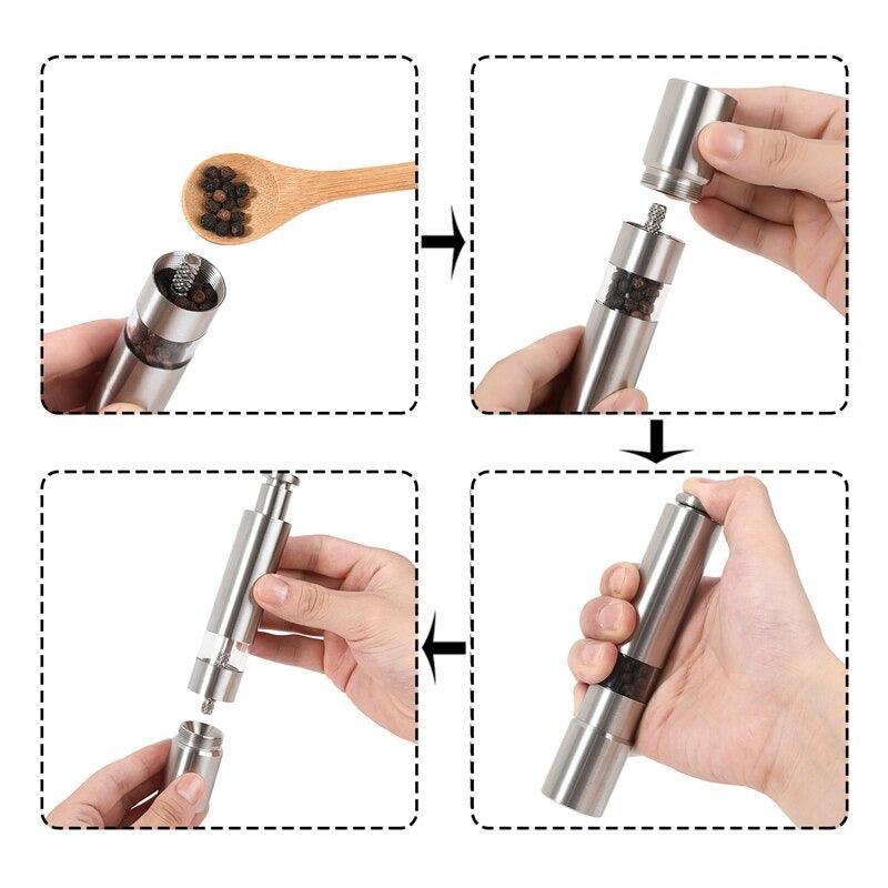 Stainless Steel Salt And Pepper Manual Grinder - HomeHatchpk