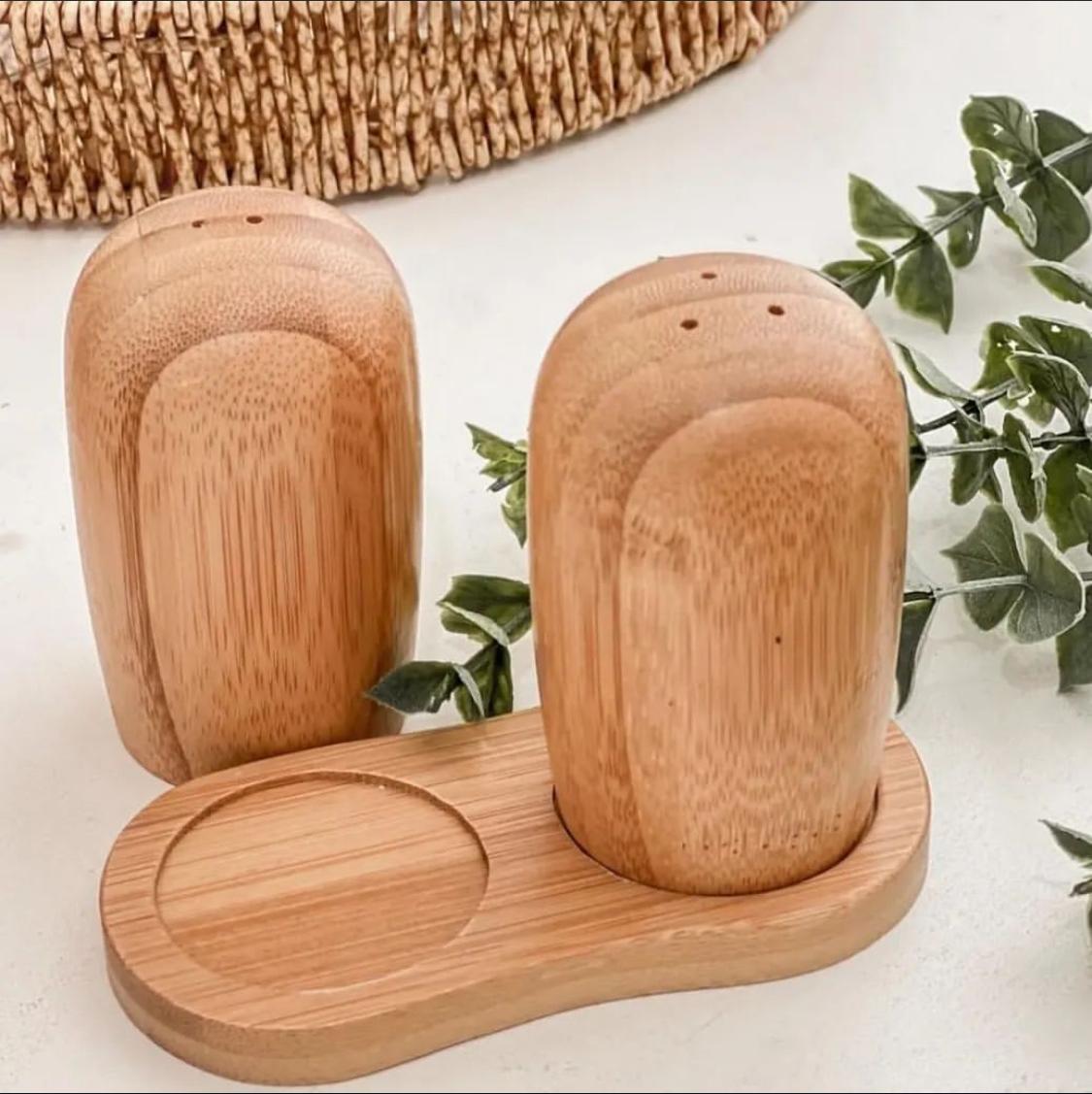 Bamboo Salt and Pepper Shakers | Kitchen Accessories - Home Story