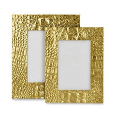 Crocodile Pattern Border Gold Colour Resin Photo Frame | Home Décor - Home Story