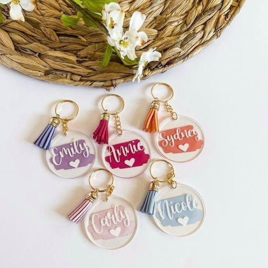 Custom Printed Round Key Chain | Personal Printed Keychains - Home Story