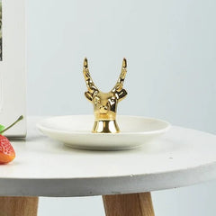 Gold Animal Table top Trinket | Ceramic Jewellery Tray/Dish