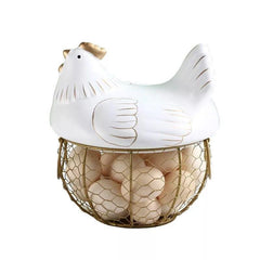 Golden Egg Storage Basket With Ceramic Lid | Hen Basket - HomeHatchpk