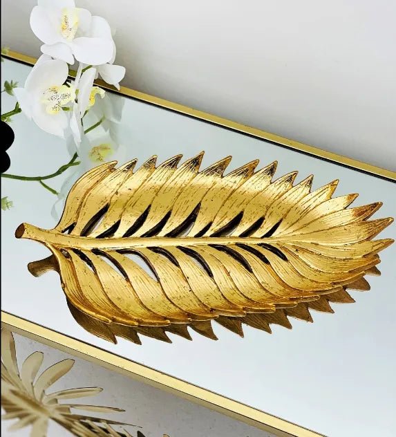 Golden Palm Leaf Tray | Home Décor - Home Story