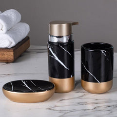 Marble Finish Design Ceramic Bath Set - 3pcs - Home Story