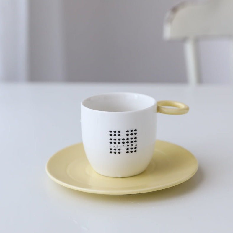 Nordic Style Round Handle Small Coffee Cup with Saucer - Home Story